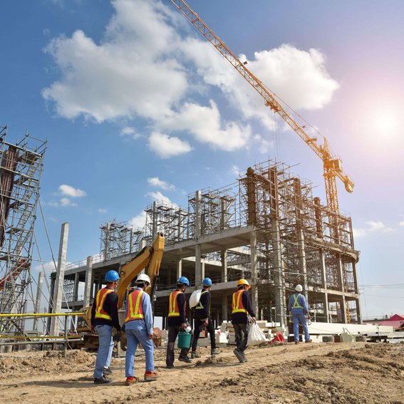 construction workers on a site