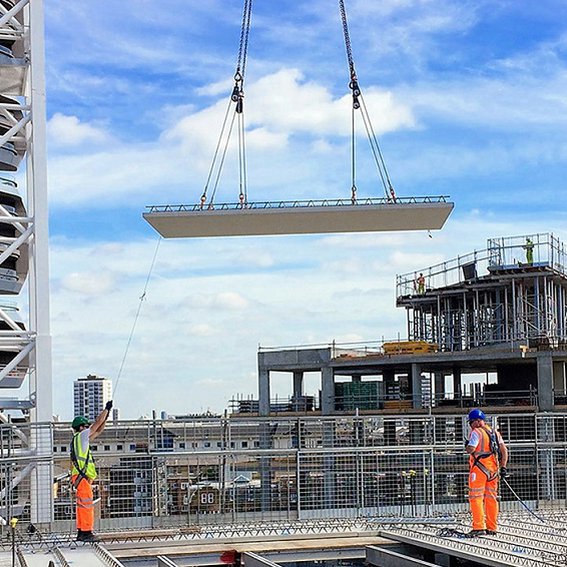 cranes on construction site