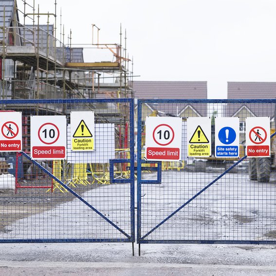 gates to construction site