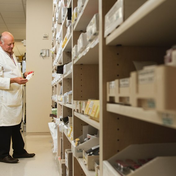 medical staff identifying medication