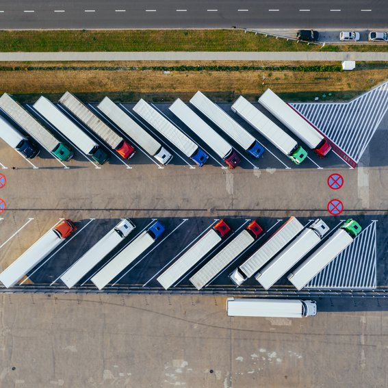 Trucks parked up on site